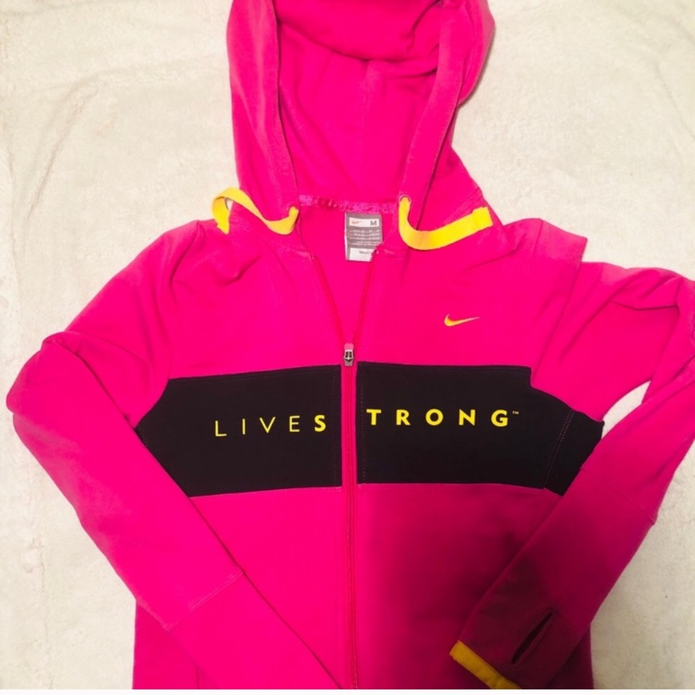 Rare NIKE Livestrong DryFit hooded zip-up